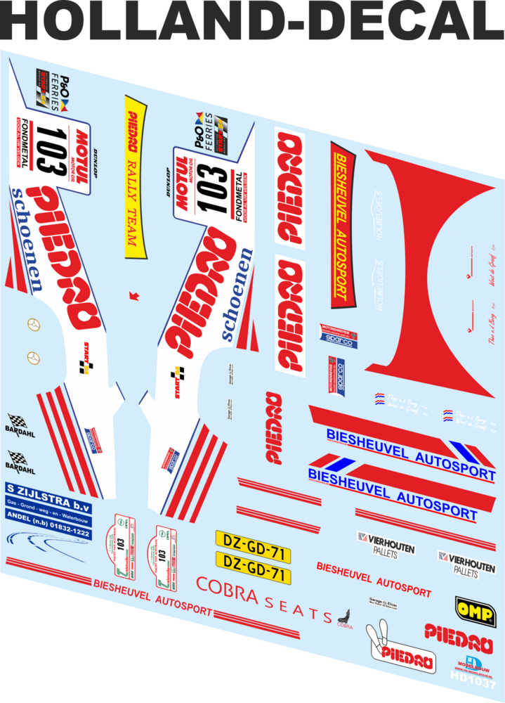 Opel Manta Biesheuvel autosport livery decals 1/24 (HD1037)