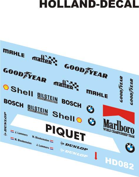 BMW M1 decals HGP Lammers Bleekemolen 1/43 (HD082)