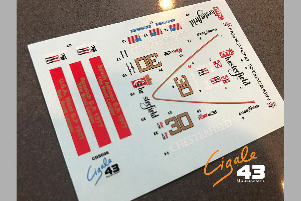 Decals March 761 1977 Formula 1 1/43rd scale for Tameo Kits by Cigale 43 (CDS006) 