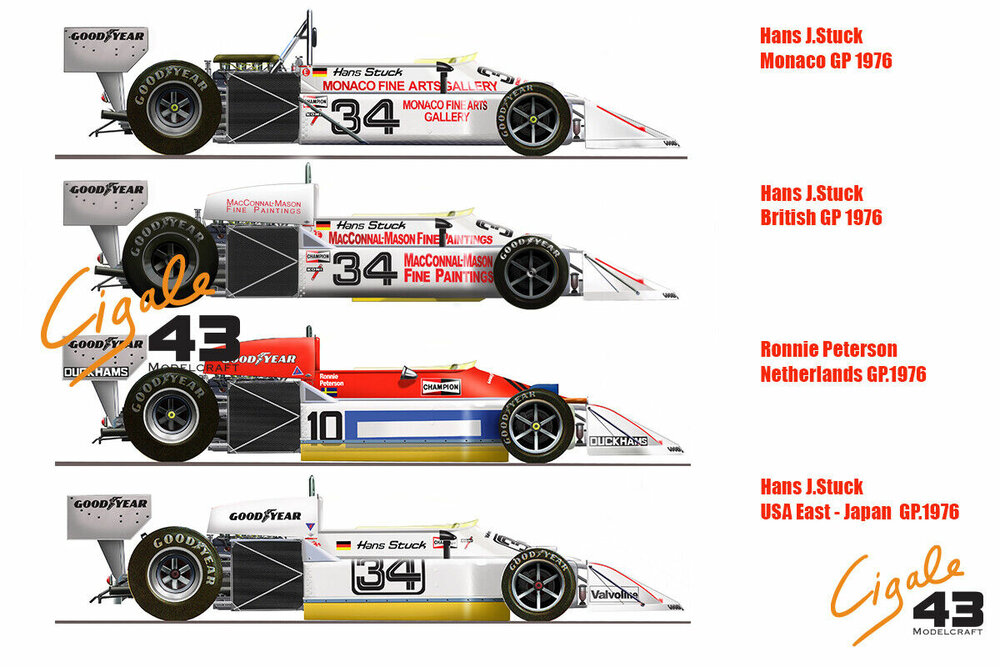 Decals March 761 1976 Formula 1 1/43rd scale for Tameo kits by Cigale 43 (CDS002)
