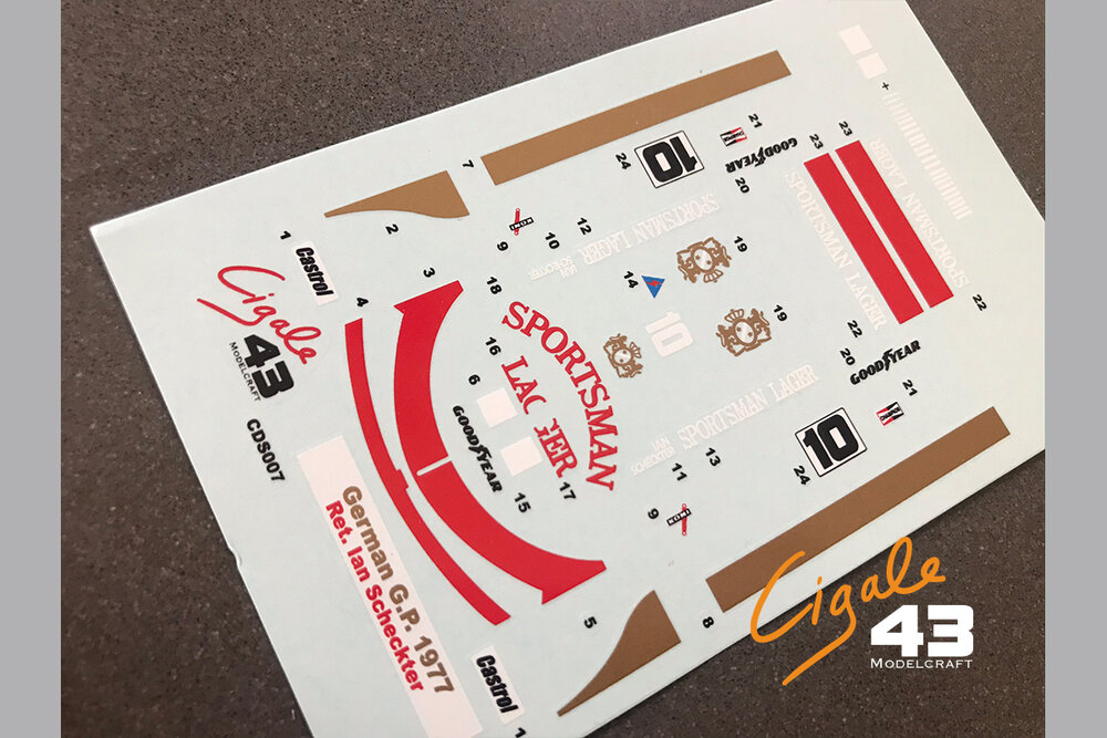 Decals March 761B 1977 Formula 1 1/43rd scale for Tameo Kits by Cigale 43 (CDS007)