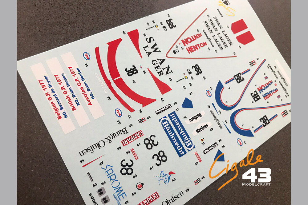 Decals March 761 1977 Formula 1 1/43rd scale for Tameo Kits by Cigale 43 (CDS008)