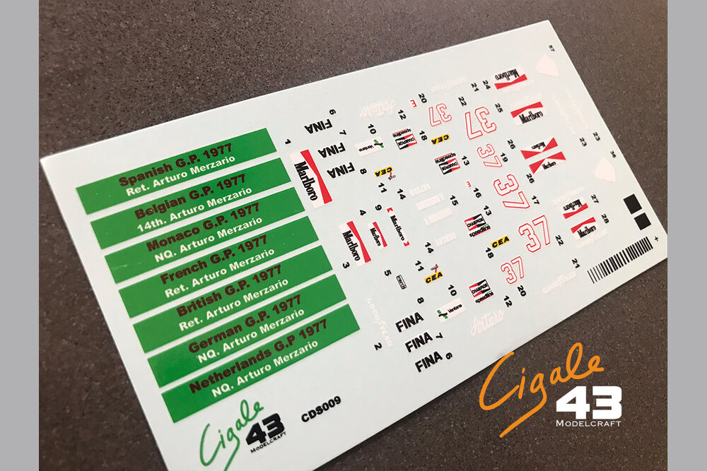 Decals March 761 1977 Formula 1 1/43rd scale for Tameo Kits by Cigale 43 (CDS009)