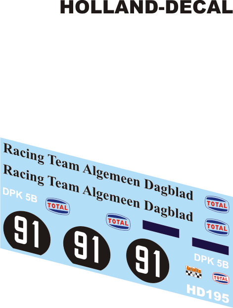 Ford Mustang Racing Team Algemeen Dagblad livery decals 1/43 (HD195)