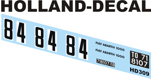 Fiat Abarth 1000 Europees kampioen 1/43 (HD309)