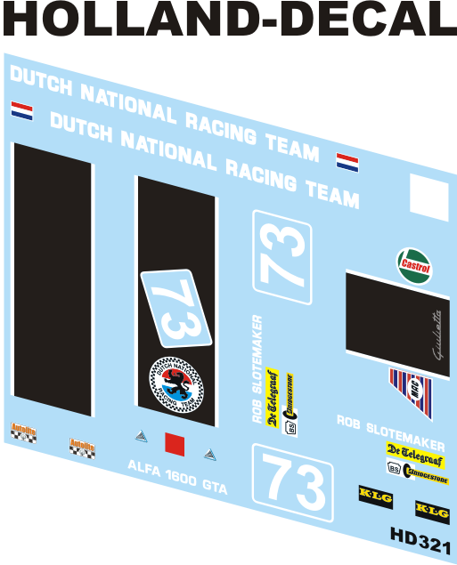 Alfa 1600 GTA Dutch National Racing Team 1/43 (HD321)