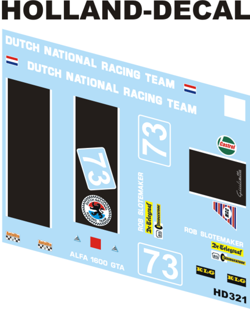 Alfa 1600 GTA Dutch National Racing Team 1/43 (HD321)