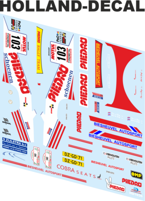 Opel Manta 400 Biesheuvel autosport livery  decals 1/18 (HD1036)