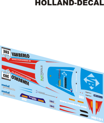 Porsche 911 GT3 van Berlo livery decals 1/43 (HD191)