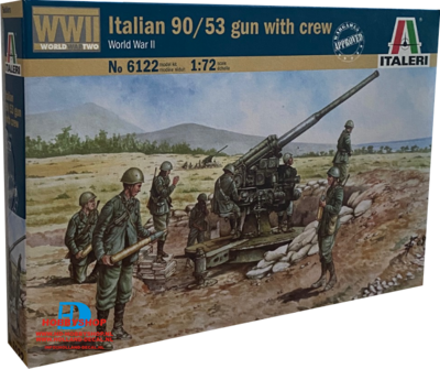 Italian 90-53 gun with crew World War II Italeri